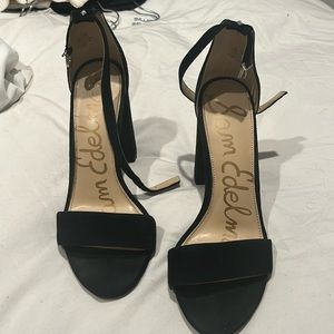 Sam Edelman Black Suede Yaro Heeled Sandals